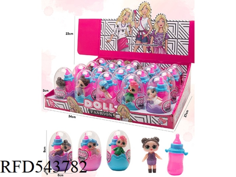 EGG SURPRISE DOLL + BABY BOTTLE 20PCS