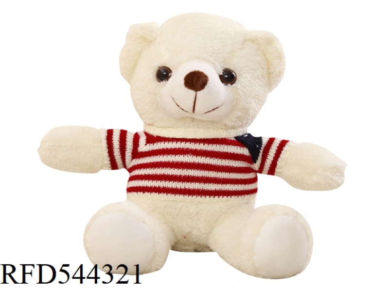 30CM BEIGE WHITE SWEATER TEDDY BEAR DOLL