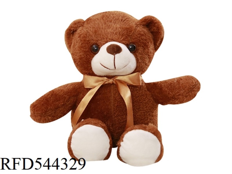 30CM DARK BROWN SCARF TEDDY BEAR DOLL