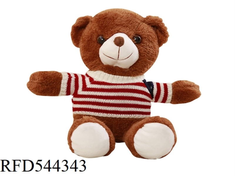 30CM DARK BROWN SWEATER TEDDY BEAR DOLL