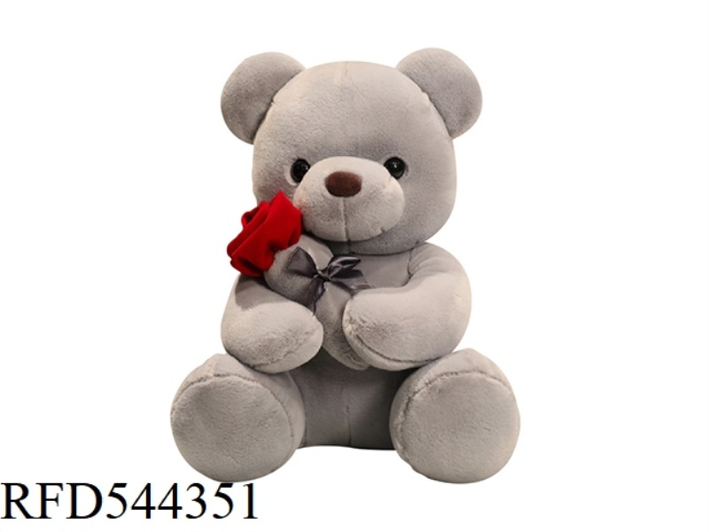 23CM BROWN ROSE BEAR DOLL