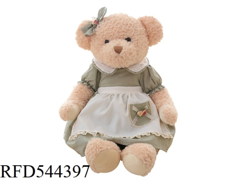 45CM GREEN SKIRT BEAR DOLL