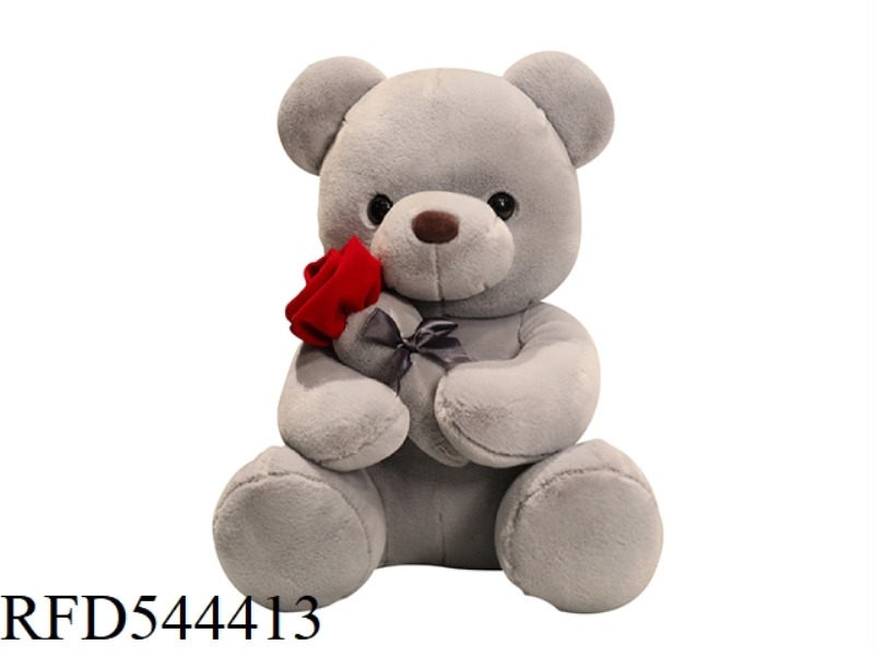 45CM BROWN ROSE BEAR DOLL