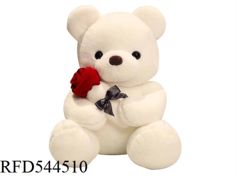 23CM WHITE ROSE BEAR DOLL