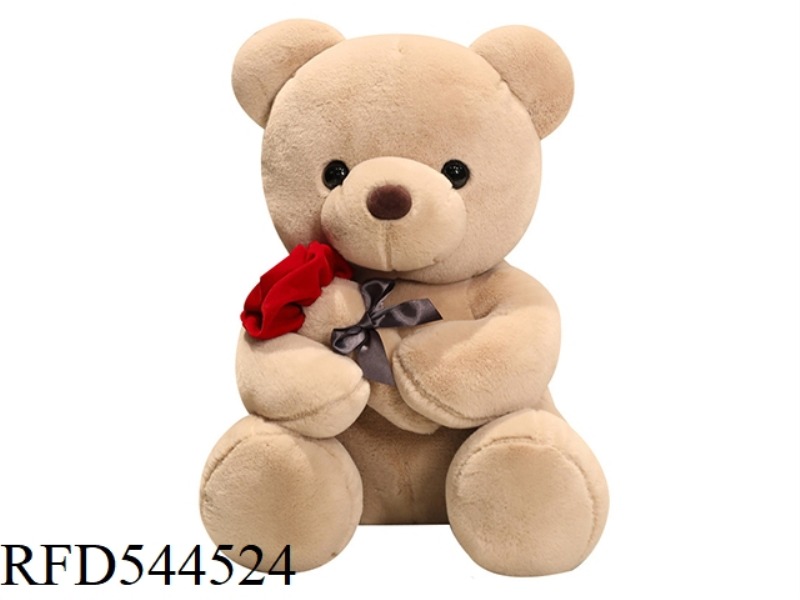 23CM GREY ROSE BEAR DOLL
