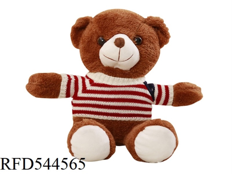 35CM DARK BROWN SWEATER TEDDY BEAR DOLL