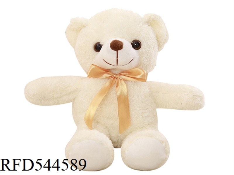 30CM BEIGE WHITE SCARF TEDDY BEAR DOLL