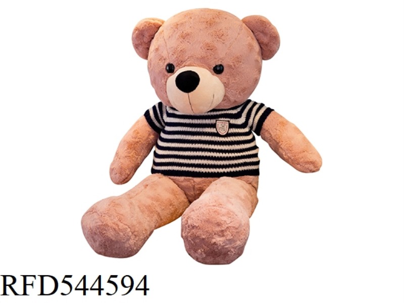 94CM BLACK SWEATER DARK BROWN TEDDY BEAR DOLL