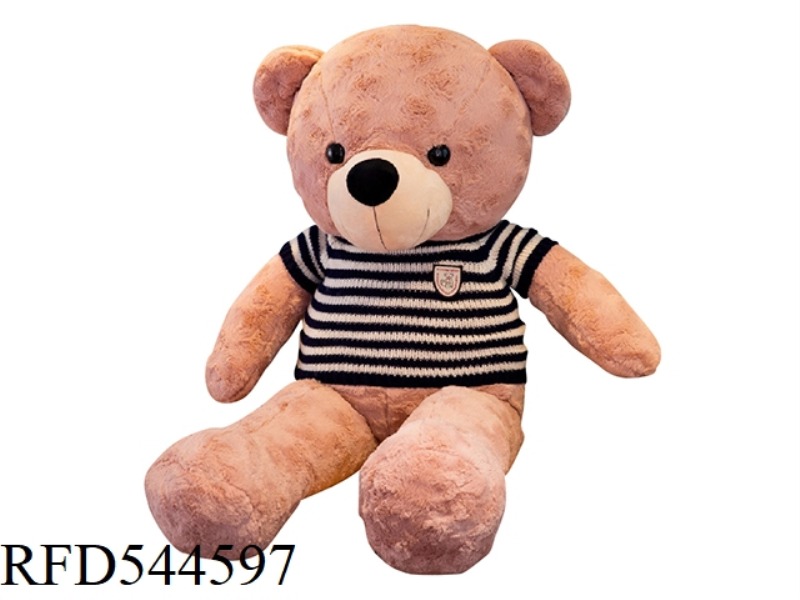 70CM BLACK SWEATER DARK BROWN TEDDY BEAR DOLL