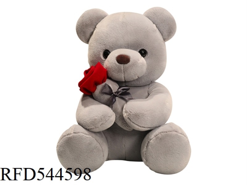35CM BROWN ROSE BEAR DOLL
