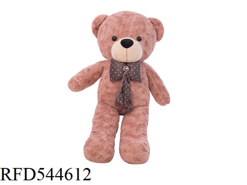 94CM DEEP BROWN TEDDY BEAR DOLL WITH BOW TIE