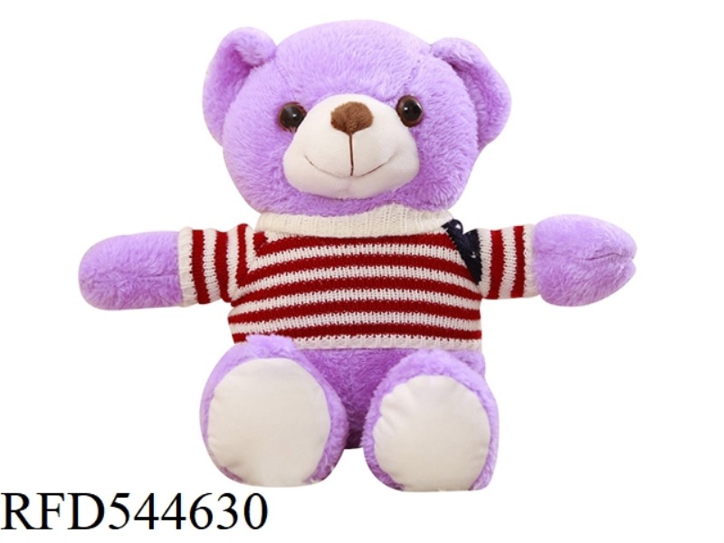 30CM PURPLE SWEATER TEDDY BEAR DOLL