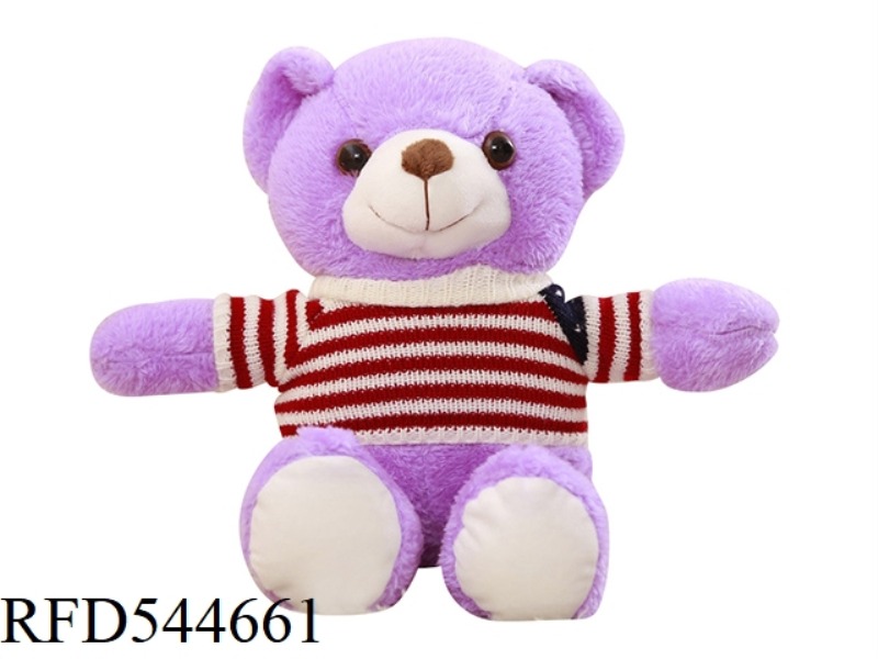 35CM PURPLE SWEATER TEDDY BEAR DOLL