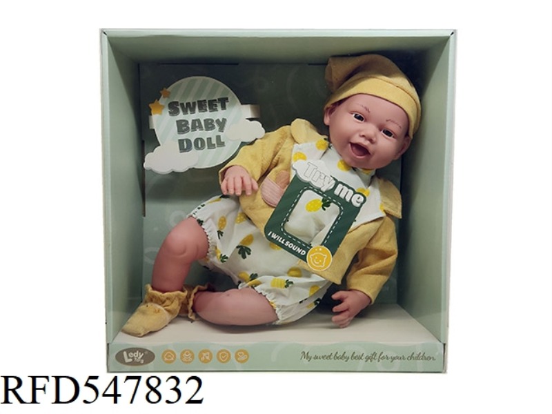 16 INCH PADDED COTTON HANDS PRESS THE CHEST TO MAKE 12 SOUND COTTON BODY DOLL, HANDS AND FEET CAN RO