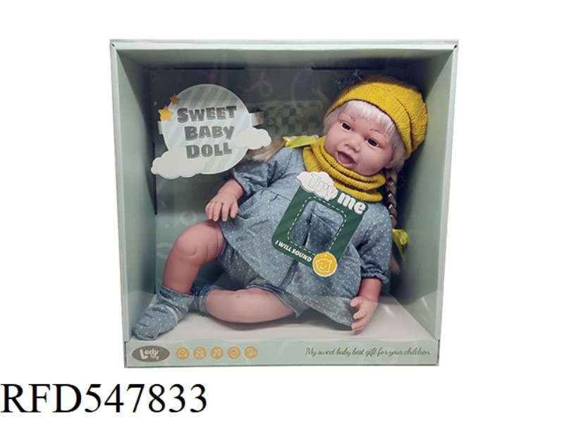 16 INCH PADDED COTTON HANDS PRESS THE CHEST TO MAKE 12 SOUND COTTON BODY DOLL, HANDS AND FEET CAN RO