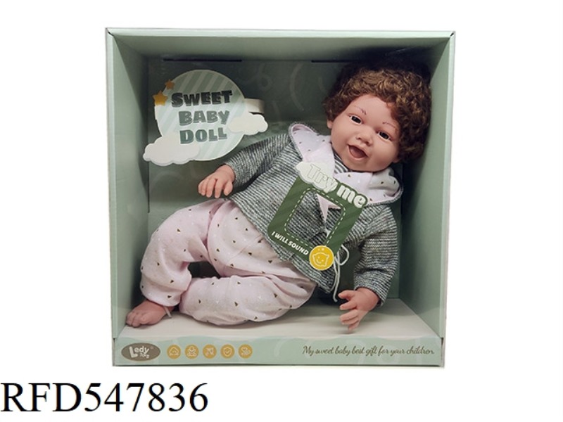 16 INCH PADDED COTTON HANDS PRESS THE CHEST TO MAKE 12 SOUND COTTON BODY DOLL, HANDS AND FEET CAN RO