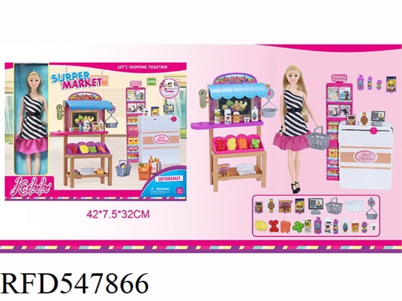 11-INCH KABIBI DOLL SUPERMARKET SET HALF WINDOW BOX A