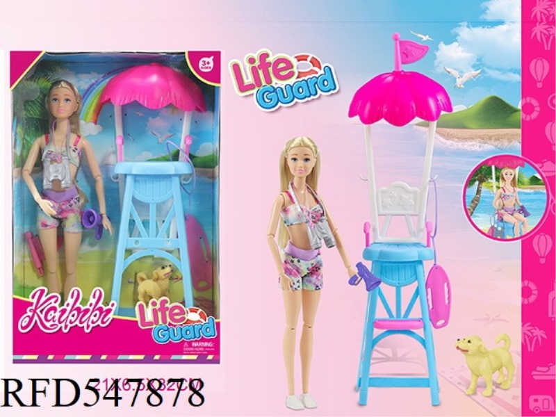 11 INCH CAPIBIE DOLL BEACH LIFEGUARD SET