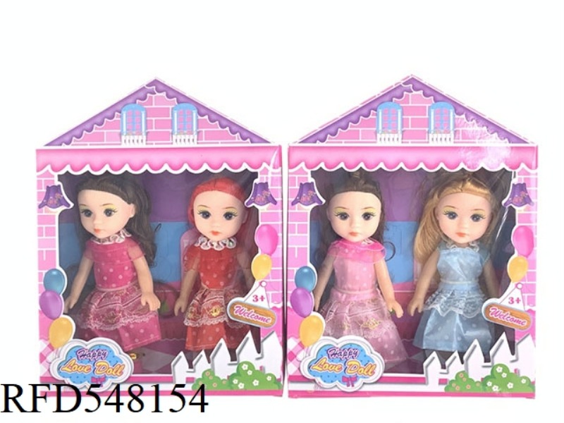 6 INCH NEW FASHION BARBIE FAT CHILD DOLL SISTER DOUBLE SET HOUSE BOX