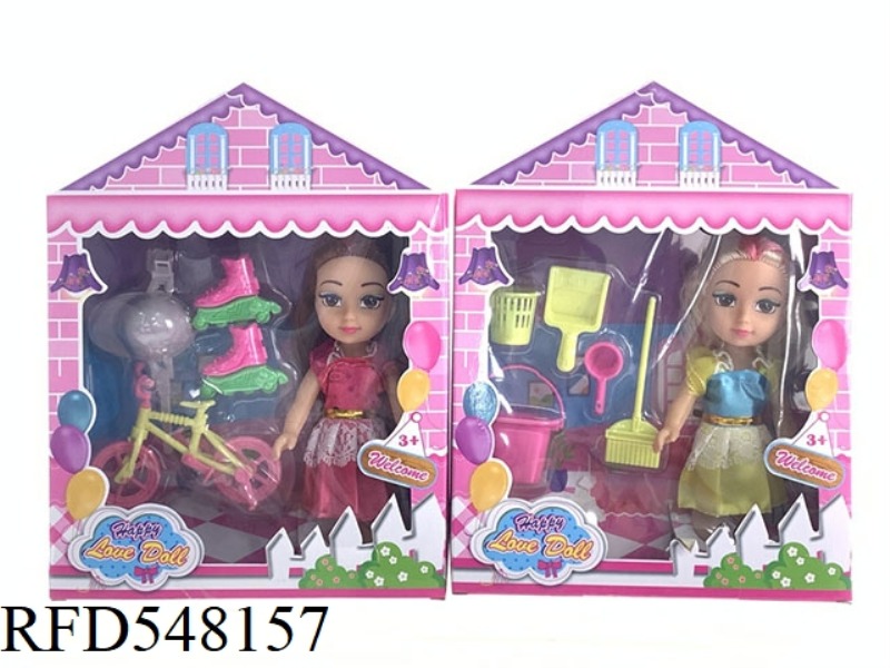 NEW 6-INCH FASHION BARBIE FATBOY DOLL WITH CLEAN 5-PIECE HOUSE BOX SET