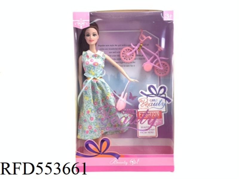 11-INCH LITTLE FRESH DRESS BARBIE DOLL WITH BIKE, BAG