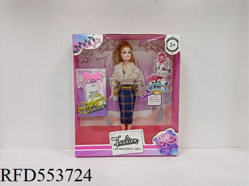 11-INCH LENGTHENED CRYPTO HAIR SET BARBIE DOLL WITH ACCESSORIES. BODY 5 JOINTS