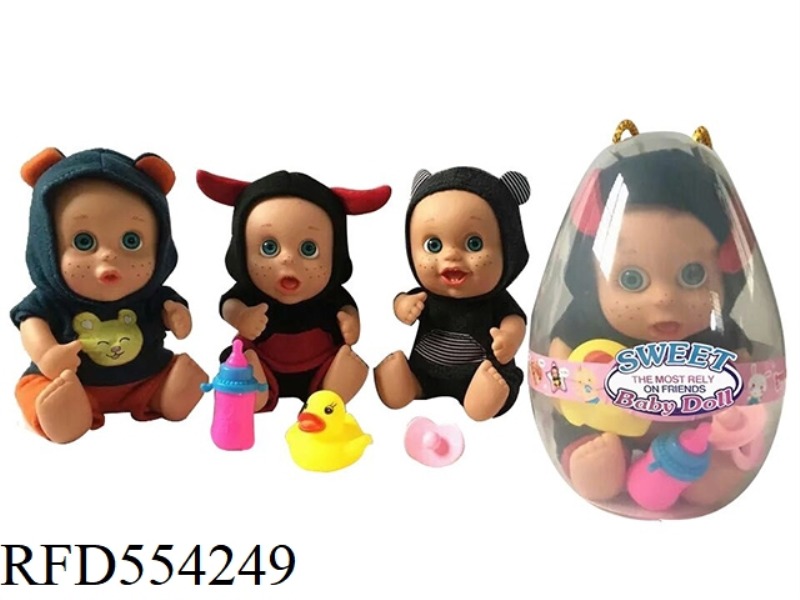 PVC BIG BALL EGG 10 INCHES PLASTIC SOLID BODY VINYL HANDS AND FEET 3D REAL EYES WITH MUSIC COCONUT T