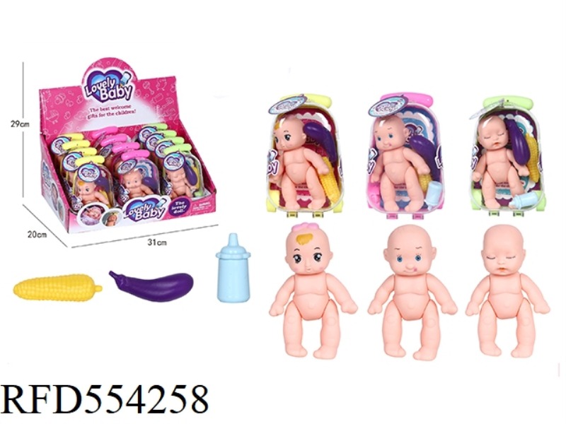6 INCH VINYL MULTI MIXED DOLL TROLLEY BOX 12PCS