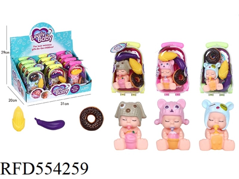 5 INCH VINYL MULTI MIXED DOLL TROLLEY BOX 12PCS