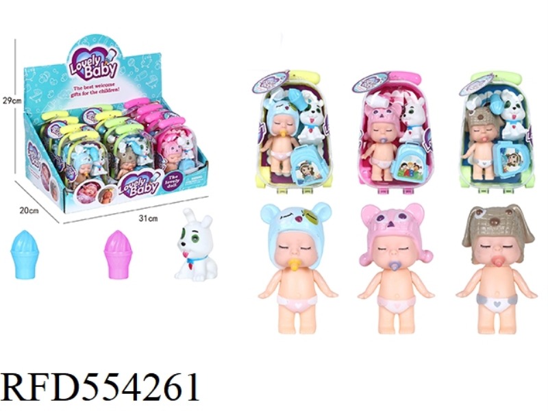 5 INCH VINYL MULTI MIXED DOLL TROLLEY BOX 12PCS