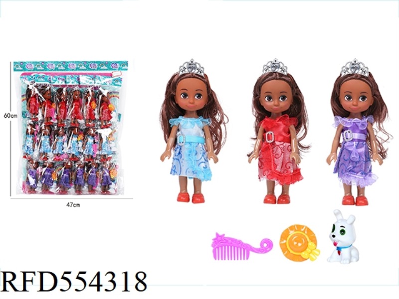 MORE THAN 6 INCHES OF MIXED DOLLS WITH DOGS, COMB 18