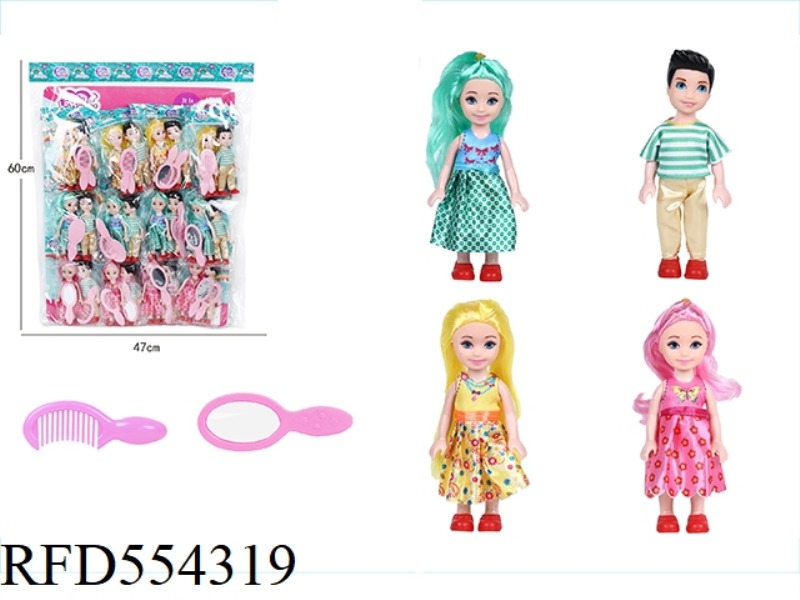 6 INCH MIXED DOLL WITH COMB, MIRROR 12