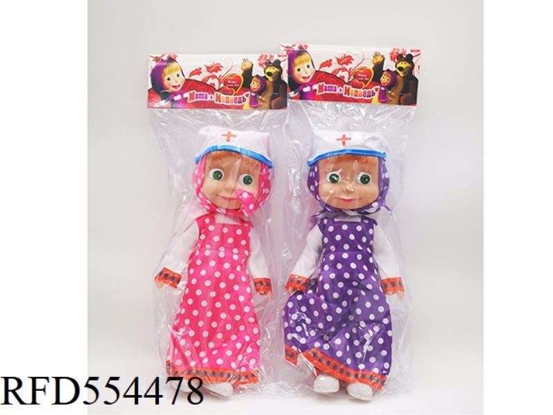 10 INCH EMPTY BODY WITH IC MARTHA DOLL WITH DOCTOR HAT (PURPLE DOT, RED DOT) 2 MIXED