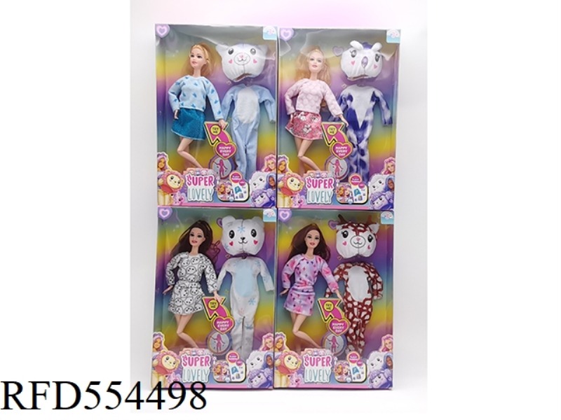 11.5 INCH ELEVEN JOINT BODY NEW CUTE PET FASHION SERIES BEAUTIFUL GIRL WITH DOLL COSTUME 4 MIXED