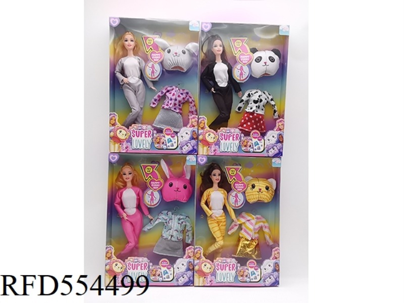 11.5 INCH ELEVEN JOINT BODY NEW CUTE PET FASHION SERIES BEAUTIFUL GIRLS WITH FASHION DRESS 4 MIXED