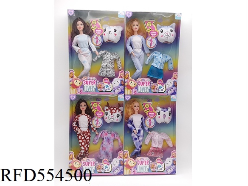11.5 INCH ELEVEN JOINT BODY NEW CUTE PET FASHION SERIES BEAUTIFUL GIRLS WITH FASHION DRESS 4 MIXED