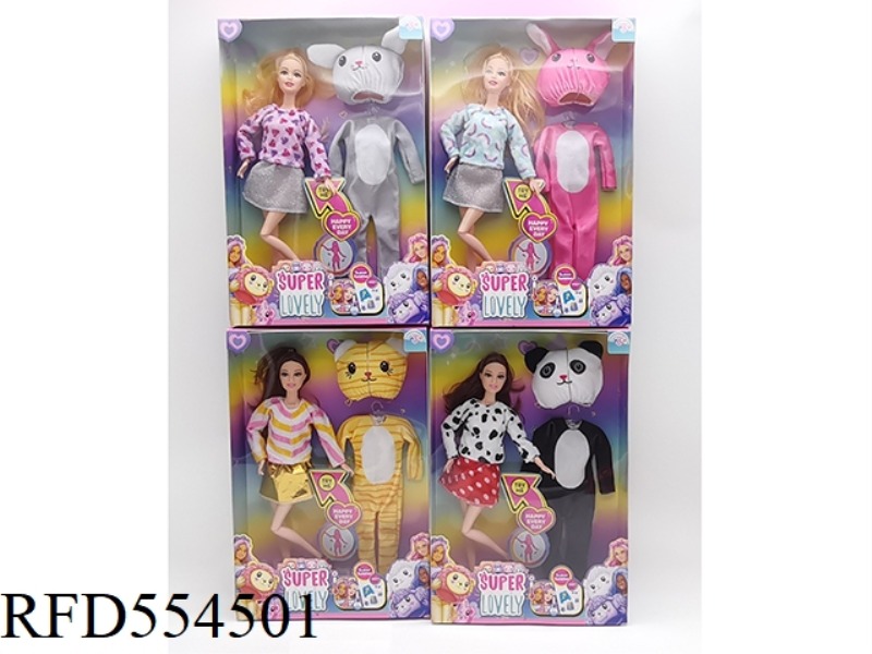 11.5 INCH ELEVEN JOINT BODY NEW CUTE PET FASHION SERIES BEAUTIFUL GIRL WITH DOLL COSTUME 4 MIXED