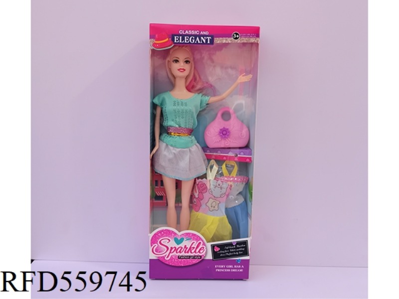 11-INCH SOLID BARBIE DOLL WITH BAG FOR CHANGING CLOTHES