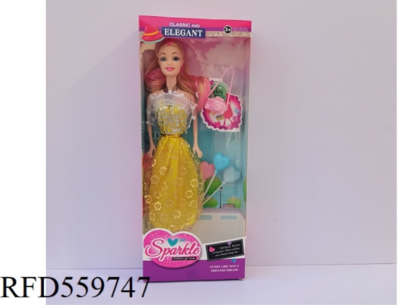 11-INCH STYLISH SOLID BARBIE DOLL WITH PHOTO BALLOON