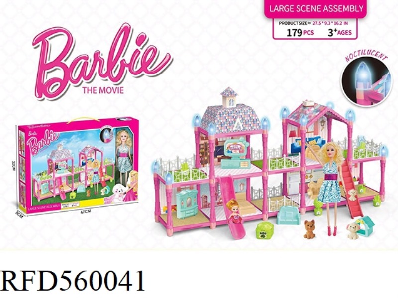 GLOW-IN-THE-DARK DIY CASTLE VILLA 11-INCH BARBIE 179PCS