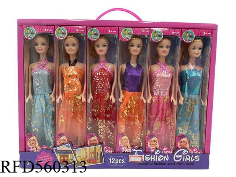 11.5-INCH FULL-BODY BARBIE DOLL WITH 12 DISPLAY BOXES
