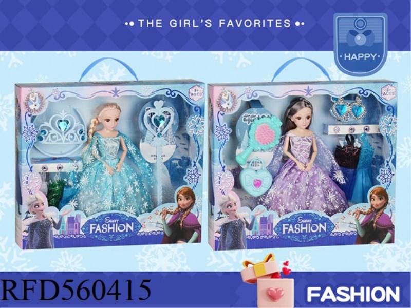 TWO 11.5-INCH ICE AND SNOW BARBIE SETS
