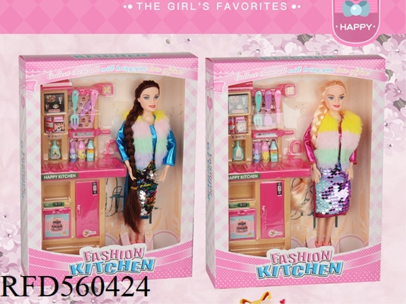 TWO 11.5-INCH BARBIE KITCHEN SETS