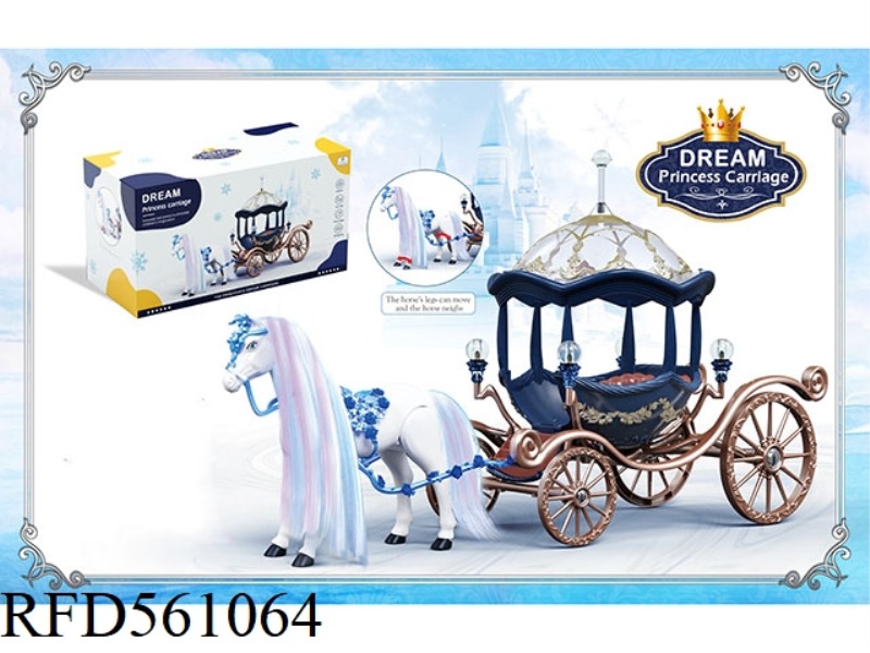 SEALED BOX ELECTRIC HORSE + CLASSICAL CARRIAGE HORSE BARKING HORSE HOOVES (3 NO. 5 BATTERIES NOT INC