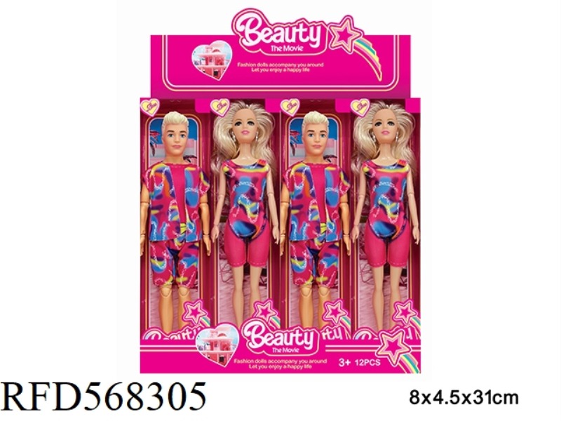 11.5-INCH REAL LIFE BARBIE MOVIE FASHION DOLL 2 MIXED 12PCS