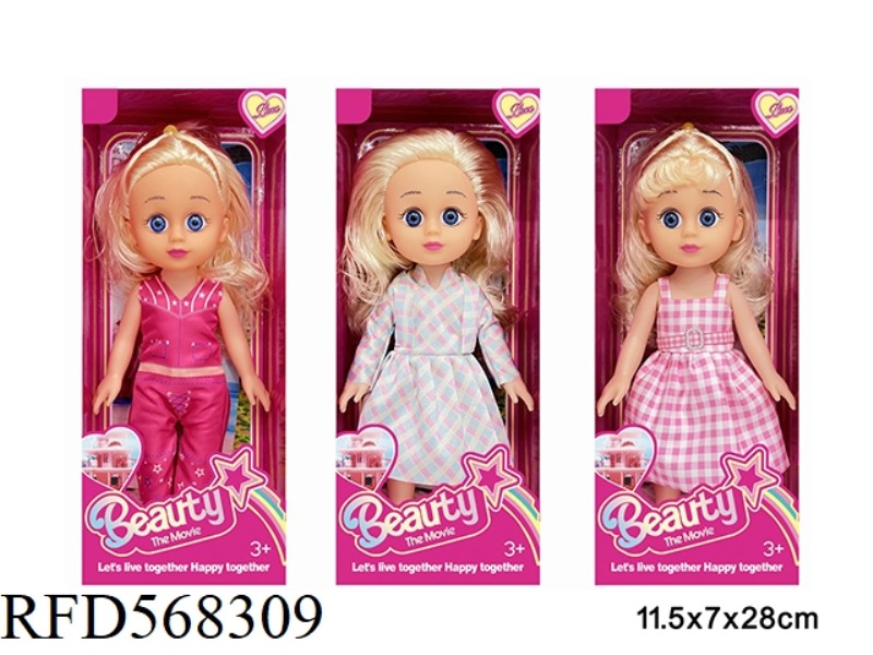 10 INCH FULL BODY ENAMEL 3D EYE REALISTIC VERSION OF BARBIE MOVIE FASHION DOLL (WITH MUSIC) 3 MIXED