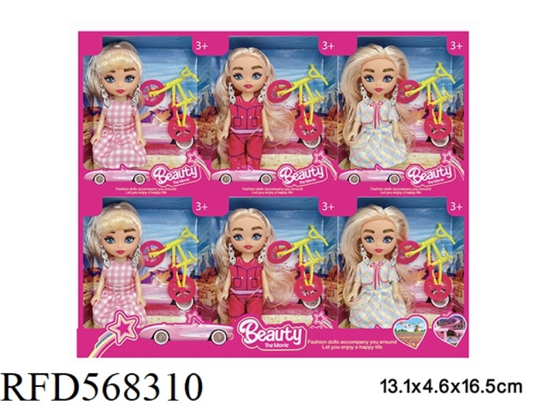 6-INCH REAL LIFE BARBIE MOVIE FASHION DOLL WITH ACCESSORIES, 3 MIXED 6PCS