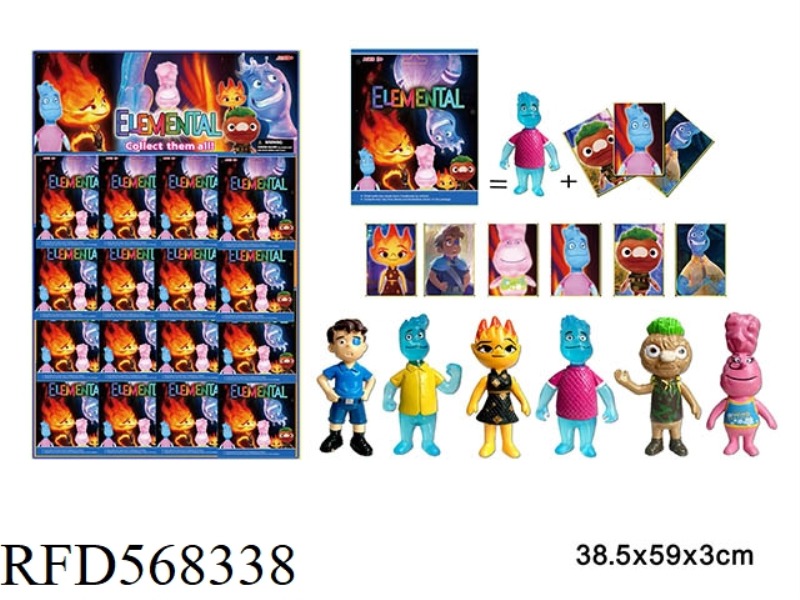 3.5 INCH CRAZY ELEMENTAL CITY DOLL SINGLE+3 CARDS, 16 TIN BAG CARDS, AND 6 RANDOM DOLLS