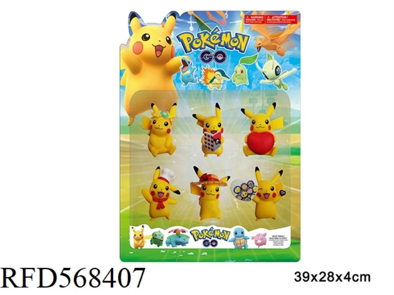 3 INCH POK é MON POK é MON FIGURINES, 6 PIECES, 1 PVC ECO-FRIENDLY MATERIAL