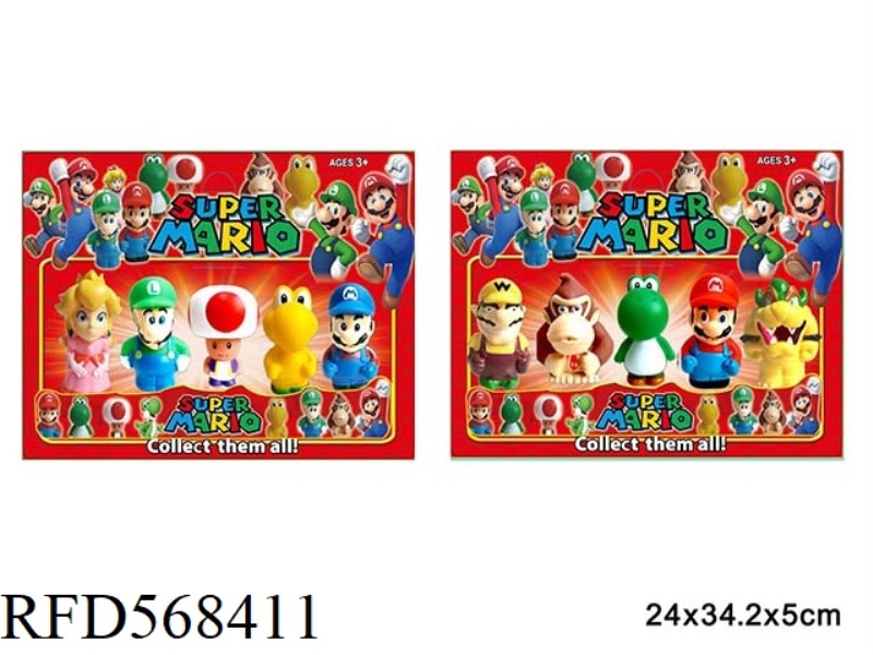 3-INCH ENAMEL SUPER MARIO 5 PIECES, 2 MIXED MODELS